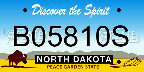 B05810S North Dakota License Plate