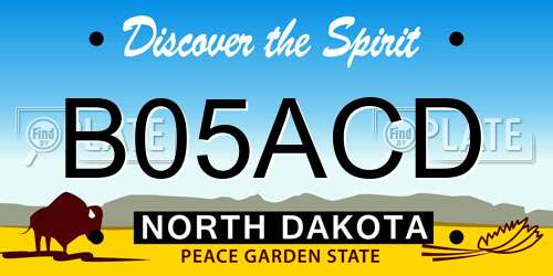 B05ACD North Dakota License Plate