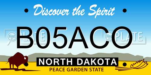 B05ACO North Dakota License Plate