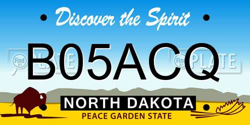 B05ACQ North Dakota License Plate