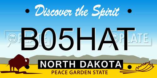 B05HAT North Dakota License Plate