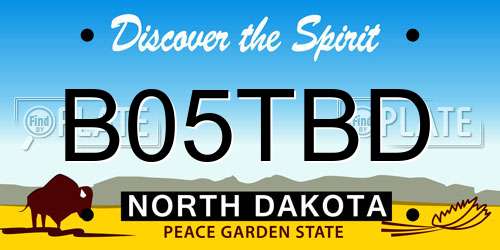 B05TBD North Dakota License Plate