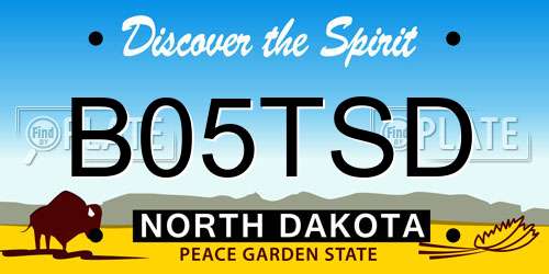 B05TSD North Dakota License Plate