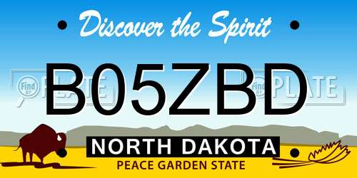 B05ZBD North Dakota License Plate
