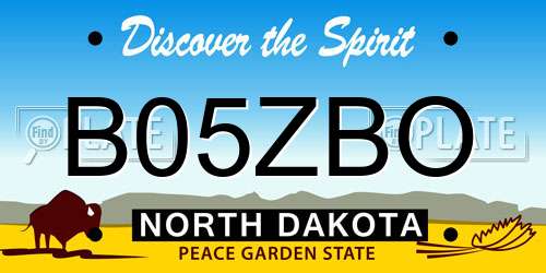 B05ZBO North Dakota License Plate