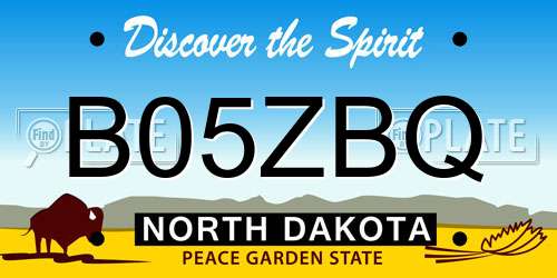B05ZBQ North Dakota License Plate