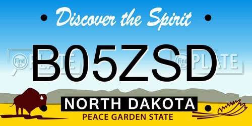 B05ZSD North Dakota License Plate