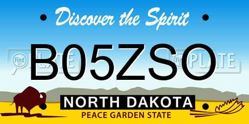 B05ZSO North Dakota License Plate