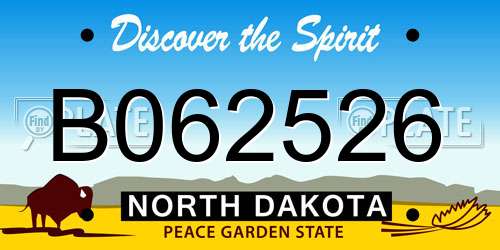 B062526 North Dakota License Plate