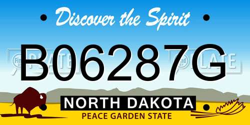 B06287G North Dakota License Plate