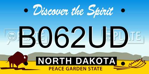 B062UD North Dakota License Plate