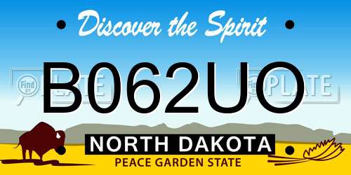 B062UO North Dakota License Plate