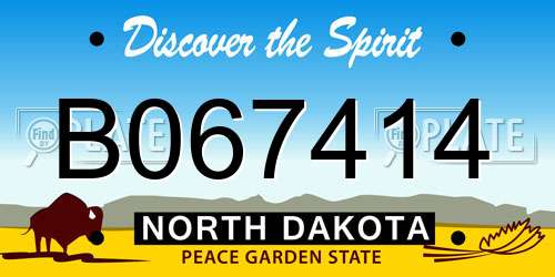 B067414 North Dakota License Plate