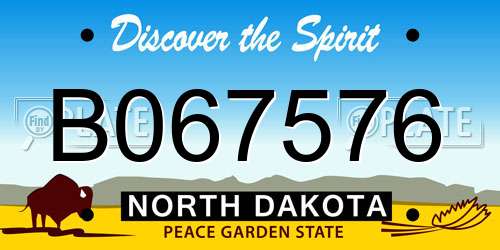 B067576 North Dakota License Plate