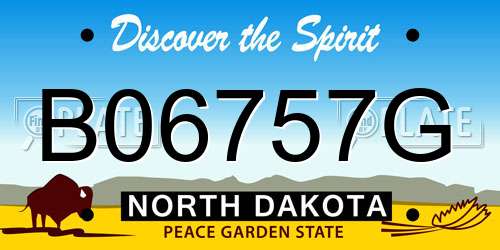 B06757G North Dakota License Plate