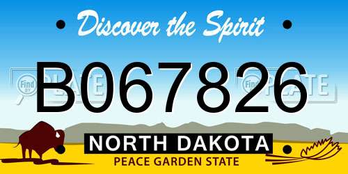 B067826 North Dakota License Plate