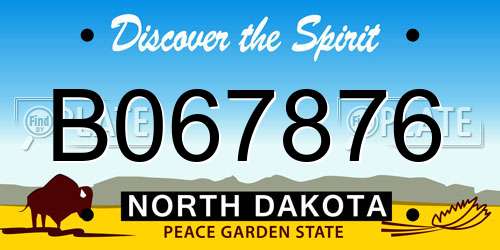 B067876 North Dakota License Plate
