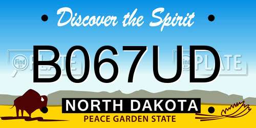 B067UD North Dakota License Plate