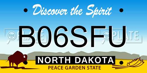 B06SFU North Dakota License Plate