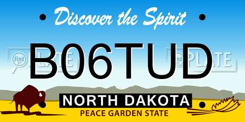 B06TUD North Dakota License Plate