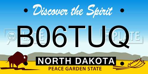 B06TUQ North Dakota License Plate