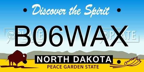 B06WAX North Dakota License Plate