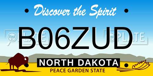 B06ZUD North Dakota License Plate