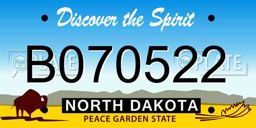 B070522 North Dakota License Plate