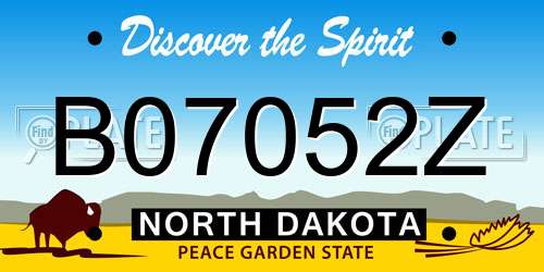 B07052Z North Dakota License Plate