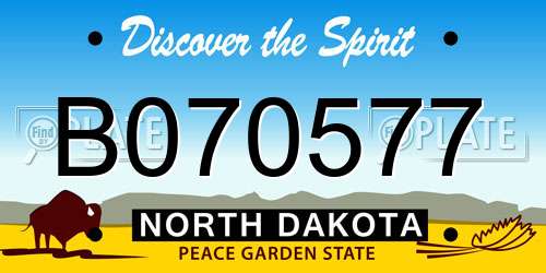 B070577 North Dakota License Plate