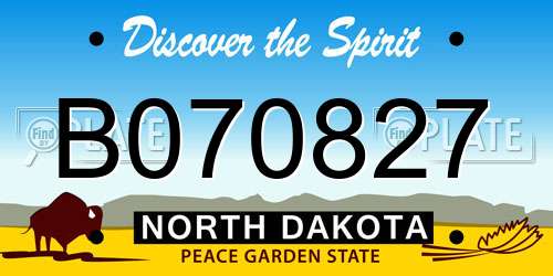 B070827 North Dakota License Plate
