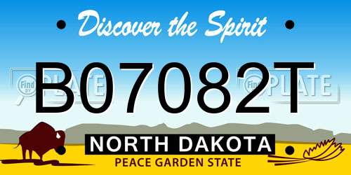 B07082T North Dakota License Plate