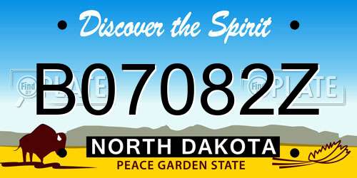 B07082Z North Dakota License Plate