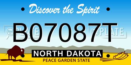 B07087T North Dakota License Plate