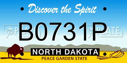 B0731P North Dakota License Plate