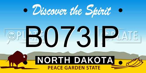 B073IP North Dakota License Plate