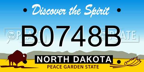 B0748B North Dakota License Plate