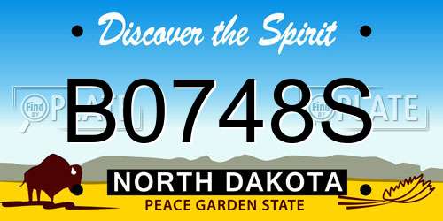 B0748S North Dakota License Plate