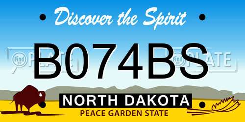 B074BS North Dakota License Plate