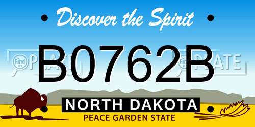 B0762B North Dakota License Plate