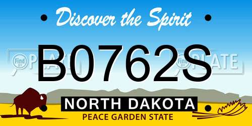 B0762S North Dakota License Plate