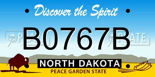 B0767B North Dakota License Plate