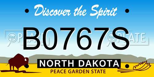 B0767S North Dakota License Plate