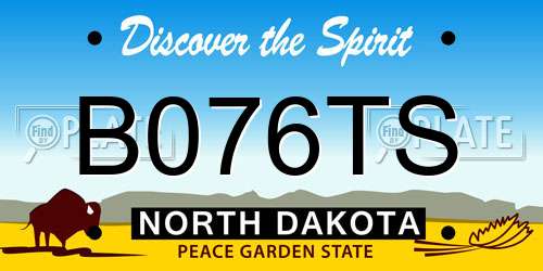 B076TS North Dakota License Plate