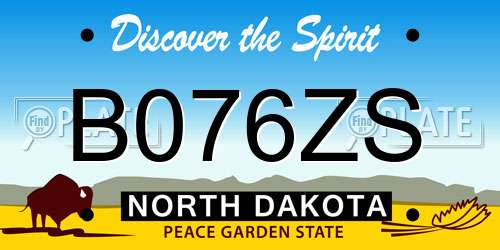 B076ZS North Dakota License Plate