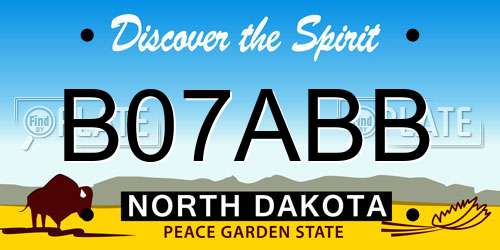 B07ABB North Dakota License Plate