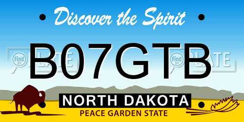B07GTB North Dakota License Plate