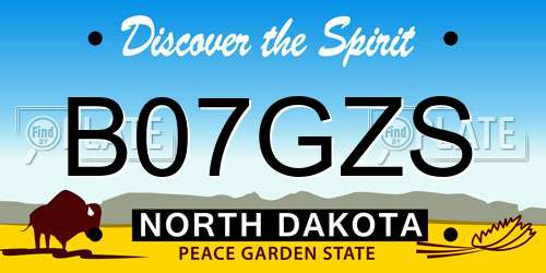 B07GZS North Dakota License Plate