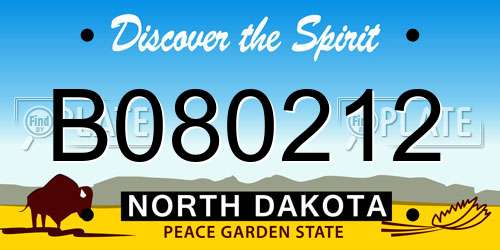 B080212 North Dakota License Plate