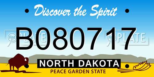 B080717 North Dakota License Plate